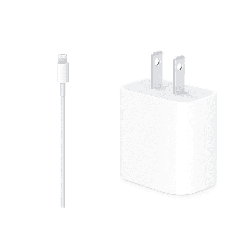 Apple iPhone & iPad Fast Charger Bundle - Type-C Lightening Cable & Adapter